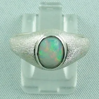 Opalring mattiert, 925er Silber mit 0,91 ct Welo Opal, Damenring