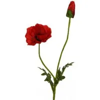 Kunstblume Kunstblume MOHN mit Blüte und Knospe. Mohnblume in rot ca 60cm., Floratexx GmbH, Höhe 60.00 cm