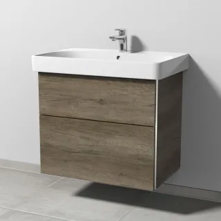 Sanipa 3way Waschtischunterbau zu Geberit Smyle Square Waschtisch mit 2 Auszügen, Eiche-Nebraska BR67237
