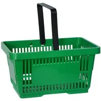 Systafex® Einkaufskorb Einkaufskorb Tragekorb Verkaufskorb mit Griff grün 22l 30kg, 22 l, Industriequalität