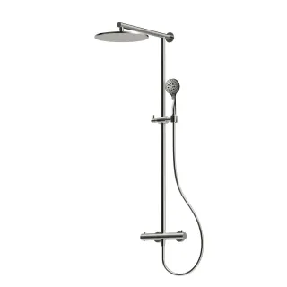 Herzbach LIVING SPA Duschsäule RB 300mm rund Multihandbrause Edelstahl, 11.988530.1.09 11.988530.1.09