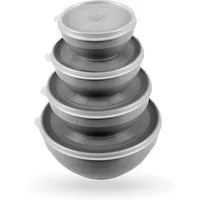Bestlivings Frischhaltedose Set, Vorratsdosen rund mit Deckel, (4er Set (500ml - 2,5L), Lebensmittelbehälter mikrowellen u. spülmaschinenfest, gefriertauglich