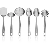 Arendo Kochbesteck-Set Küchenhelfer 6er Set, spülmaschinenfest, Edelstahl, hygienisch (Set, 6-tlg), hitzebeständig, rostfrei, nahtlos, spülmaschinengeeignet, Aufhängeöse