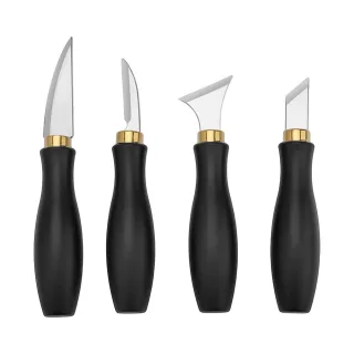 4pcs Woodworking Carving Tool Kit Stainless Steel Blade Ergonomic Handle Professional Detail Cutter Razor Sharp Knife Se