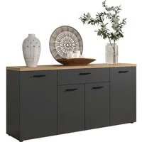 Home affaire Sideboard Bajo (1 St), Kommode mit 4 Türen und 1 Schubkasten – (B/T/H) 180/42/85 cm