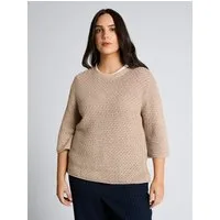 TOM TAILOR PLUS Strickpullover Pullover & Strickjacken Plus Size - Loose Fit Strickpullover mit Lochmuster