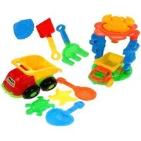 HAC24 Sandform-Set Sandspielzeug Set Sandkasten Spielzeug Strandspielzeug, (10-tlg), Sand Formen Schaufel Sieb Rechen Kipper Lader