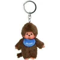 Monchhichi Plüschfigur Junge blau Anhänger 10 cm Monchhichi Sekiguchi Schlüssel-Anhänger
