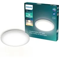 Philips LED Deckenleuchte Moire CL200, warmweiß (2700K), rund, weiß, LED fest integriert, Warmweiß, Sternenlichtoptik