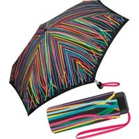 United Colors of Benetton Taschenregenschirm Ultra Mini Flat - Ribbons, kunterbunte Bänder zieren das Schirmdach