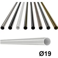 MDEKOR Gardinenstange Gardinenrohr aus Metall – Stahlrohr für Stangen Ø 16, 19 & 25 mm, Ø 19 mm Weiß Glänzend, Länge 120 cm