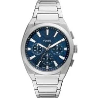 Fossil Chronograph Everett FS6104, Quarzuhr, Armbanduhr, Herrenuhr, Edelstahlarmband, analog