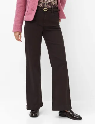 Brax Damen Five-Pocket-Hose Style MAINE BRUNETTE, denim dunkelbraun, Gr. 44L