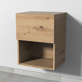 Sanipa 4balance Anbauschrank mit 1 Auszug und 1 offenem Fach, Eiche Natural-Touch, DL11085 DL11085