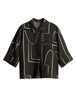 someday - Bluse mit Grafik-Print - Zesane braun - Gr. - 42