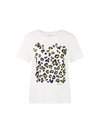 Marc Cain Collections - Baumwollshirt mit Aufdruck white - Gr. - 34