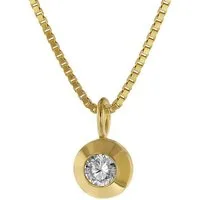 trendor Kette mit Anhänger 75042, Gold 333 mit Zirkonia an goldplattierter