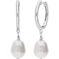 Firetti Paar Creolen Schmuck Geschenk Silber 925 Ohrschmuck Ohrringe, mit Süßwasserzuchtperle