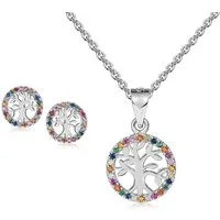 Firetti Schmuckset Multipack Schmuck Geschenk Silber 925 Halskette Ohrstecker (Set, 4-tlg), mit Zirkonia (synth)
