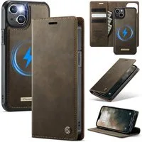 Mycotech Handyhülle Premium 2in1 Klapphülle mit abnehmbarem Magnet Case MagSafe Für iPhone 15, Braun