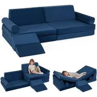 COSTWAY Kindersofa, Schlafsofa aus Schaumstoff mit abnehmbarem Bezug für Kinder