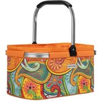 anndora Einkaufskorb mit stabilem Aluminiumrahmen, 22 l, Stoff durch Klettverschluss leicht abnehmbar zum Reinigen