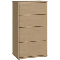 FORTE Kommode Alice Springs, Kommode Höhe 99,1 cm, 4 Schubkästen, Schubkästen mit Vollauszug, Grifflos, Push to open