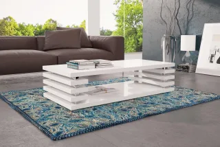OUTLET Couchtisch ANDREA XL 120x60 cm Hochglanz Weiss