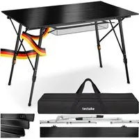 tectake Campingtisch Aluminium Klapptisch - faltbar, wetterfest, 90 x 52 x 47 - 70 cm (Outdoor Beistelltisch Tina, 1-St., 1 tlg), Stabiler Campingtisch mit praktischer Faltfunktion
