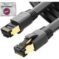 HB-DIGITAL Patchkabel CAT 8 LAN Kabel Netzwerkkabel CAT 8.1 RJ45 S/FTP LSZH Netzwerkkabel, (300 cm), Doppelte Abschirmung