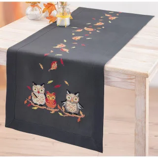 Stickläufer "Eulen Herbst"