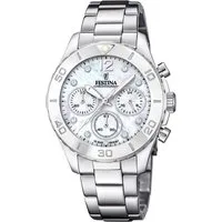 Festina Chronograph Boyfriend Collection F20603/1, Armbanduhr, Quarzuhr, Damenuhr, Stoppfunktion, Edelstahlarmband