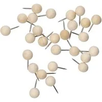 Basera® Pinnnadel Pinnwandnadeln Kugelform, Natur mit Stahlnadel, silber 25-teilig