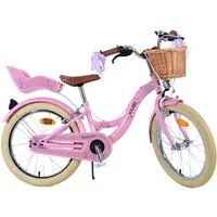T&Y Trade Kinderfahrrad 18 Zoll Kinder Mädchen Fahrrad Mädchenfahrrad Rad Bike Blossom 31841, 1 Gang, Korb, Seitenständer, Puppensitz