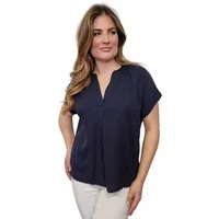 Estefania for woman Blusenshirt aus Viskose mit V-Ausschnitt
