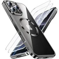 MSM Handyhülle Hülle + 2X Schutzglas für iPhone 16 Pro Max MagSafe Panzerfolie Titan