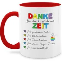 Shirtracer Tasse Danke für die kunterbunte Zeit, Abschiedsgeschenk Erzieherin, Erzieh, Keramik, Erzieher