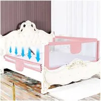 JEOBEST Bettschutzgitter Bettgitter, Kinderbettgitter Babybettgitter, Sicherheitsschutz, Rausfallschutz Bett [Eine Seite] 150 cm/180 cm, aus Metall