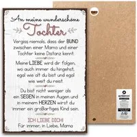ARTFAVES Holzbild Schild mit Spruch - An meine wunderschöne Tochter - MAMA - Muttertag