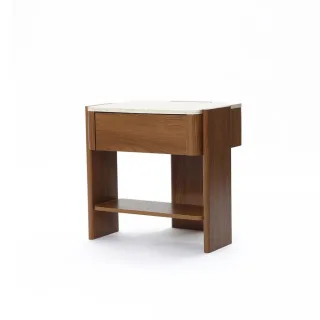 Hometopia Nachttisch, Braun, Holz, Quadratisch, 55x53x40 cm, Schlafzimmer, Nachttische