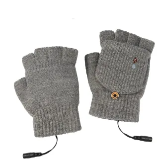 1 Pair USB Electric Heated Gloves Adjustable Temperature Half Finger Warmer Electric Thermal Winter Warm Gloves for Cycl