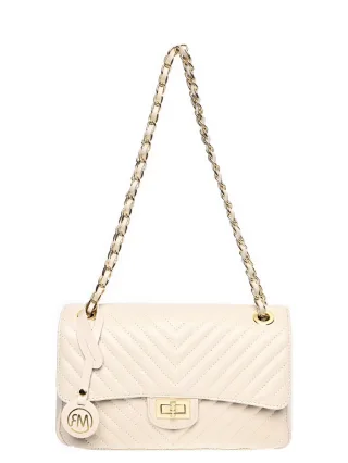 Roberta M Beige Rindsledertasche