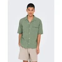 ONLY & SONS Kurzarmhemd ONSCAIDEN LIFE RELAX SS RESORT 1PKT SHIR Baumwolle mit Leinen, locker geschnitten