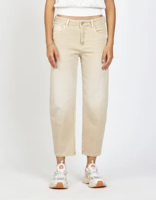 GANG Damen Hosen 94IDA - o-shape fit Hose beige used wash