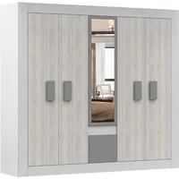 Deine Möbel 24 Kleiderschrank HEAVEN 5D Drehtürenschrank mit Spiegel ideal für moderne Schlafzimmer (Set, 5-St., Kleiderschrank mit Spiegeltüren 231x210x57 cm (B/H/T) HEAVEN-Kollektion – kombinierbar mit Betten, Kommoden und Nachttischen