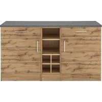 KOCHSTATION Unterschrank KS-Colmar 150 cm breit, 2 Schubkästen, 2 Türen, 6 Fächer, für viel Stauraum