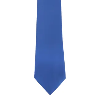 Premier Mens Plain Satin Krawatte (schmale Klinge) (2er-Pack) (Mittelblau)