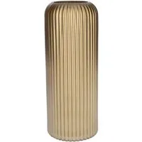 INNA-Glas Dekovase Dekovase ALBURGIS mit Rillen, Glas, Gold-metallic, 25cm, Ø10cm