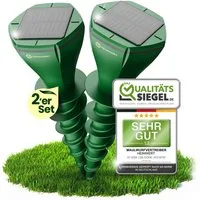 HEIMWERT Ultraschall-Tierabwehr HEIMWERT Maulwurf Vertreiber Wühlmausschreck 2er Pack, 2-tlg., hocheffizientes Erdschall System mit 3 Wechselfrequenzen