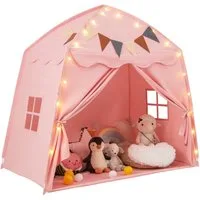 COSTWAY Spielzelt Kinder Spielhaus, mit Lichterketten, 157 x 98 x 148cm